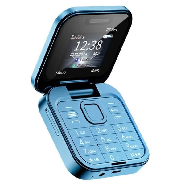 Fällbar mobiltelefon med dubbel SIM FM-radio 1000mAh batteri blå
