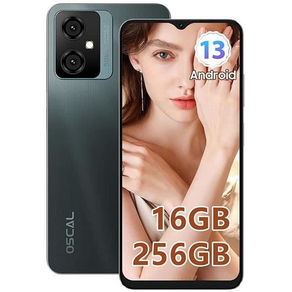 Oscal Tiger 10 6,56 tum 16GB+256GB-SD 1TB 50MP 5180mAh Android 13 Dual SIM olåst mobiltelefon - Grå