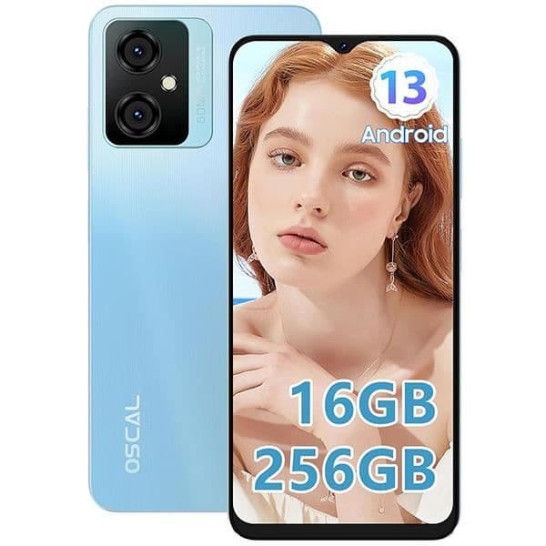Oscal Tiger 10 6,56 tum 16GB+256GB-SD 1TB 50MP 5180mAh Android 13 Dual SIM olåst mobiltelefon - Blå