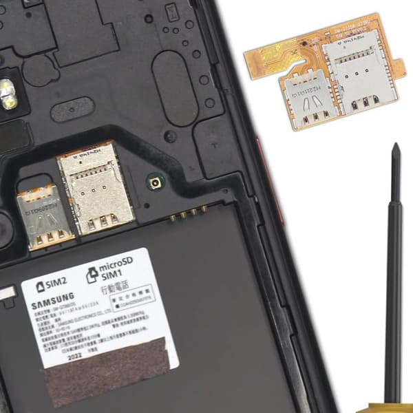 Original SIM-kortläsare för Samsung Xcover 6 Pro Samsung Svart