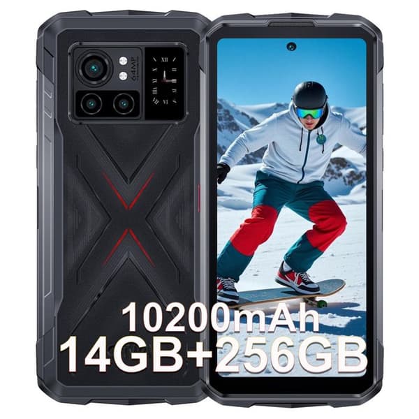 Telefont Portable Incassable HOTWAV Cyber X 6,78''FHD+ 14Go+256Go Helio G99, 10200mAh/33W Android 13 Smartphone Robuste 4G NFC