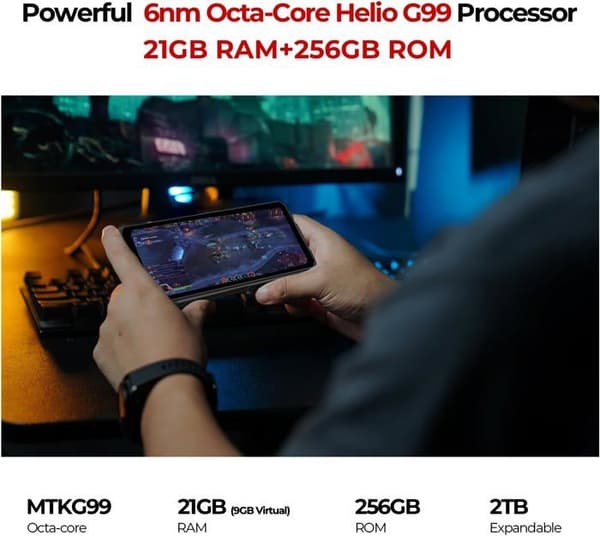 Ombrytbar Mobiltelefon HOTWAV Cyber X Pro 21Go+256Go 6,78''FHD+ 10200mAh/33W 108MP Android 13 Robust Smartphone IP68 4G NFC