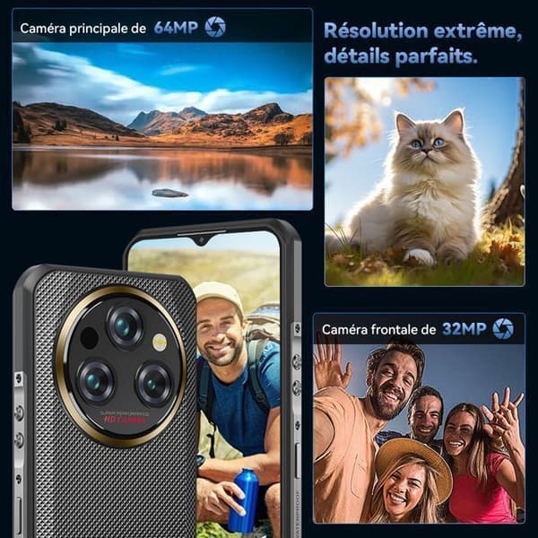 OUKITEL WP35 Pro 5G Smartphone Robust 36Go+512Go 11000mAh 6.6" FHD+ 2.4K Android 14 NFC OTG GPS Dubbel SIM - Grå