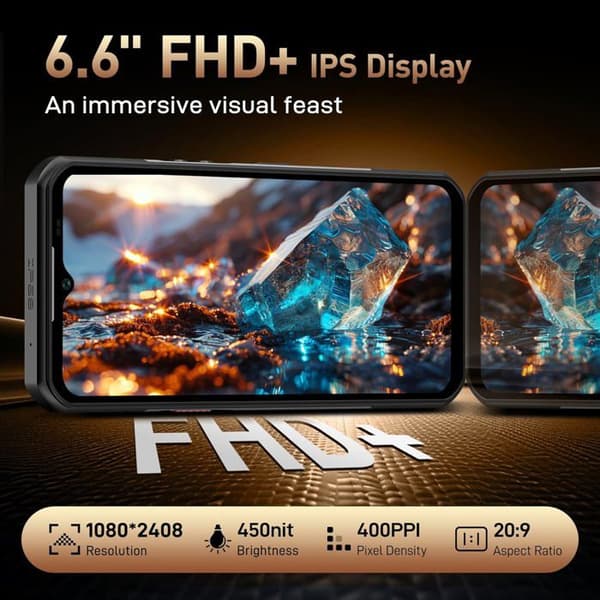 Mobiltelefon Oukitel WP39 Pro 5G Okrossbar 36Go+512Go/TF 2TO, 6.6" FHD+ 11000mAh/33W Android 14 Robust Smartphone NFC, Grön