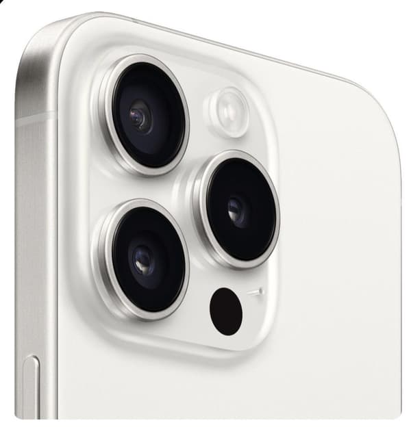 APPLE l iPhone 15 Pro 128GB vitt titan (2023) - Used - Batterihälsa 100%