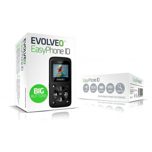 EVOLVEO EasyPhone ID svart