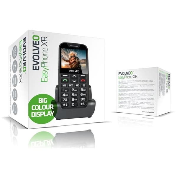 EVOLVEO EasyPhone XR svart med laddningsstöd