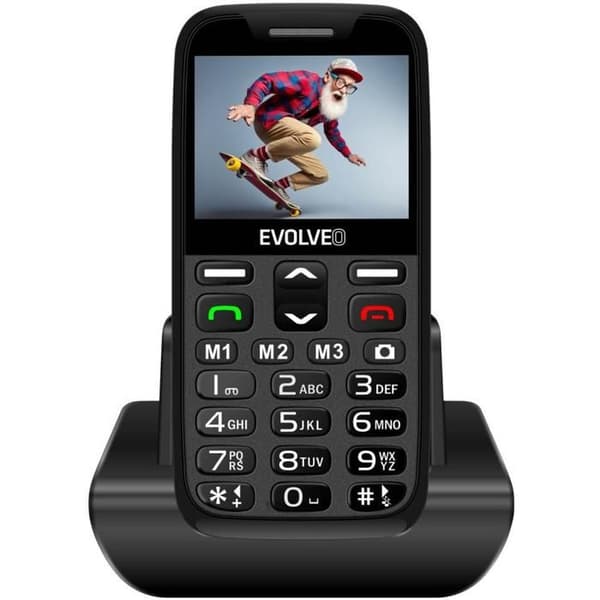 EVOLVEO EasyPhone XR svart med laddningsstöd