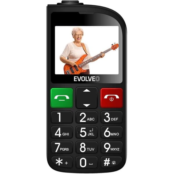 EVOLVEO EasyPhone FL svart med laddningsstöd
