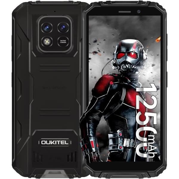 OUKITEL WP18 Robust Smartphone 12500mAh 5,93" skärm 4GB+32GB IP68 Vattentät Dual SIM 4G GPS-telefon - Svart