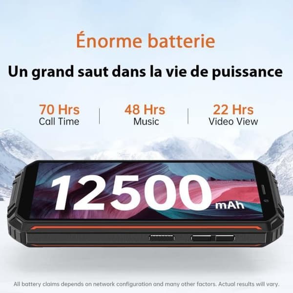 OUKITEL WP18 Smartphone 12500mAh batteri 4GB 32GB 5,9 tums skärm HD+ 13MP kamera Dual SIM 4G Telefon - Orange