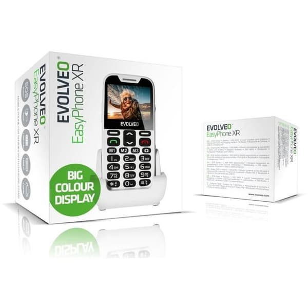 EVOLVEO EasyPhone XR vit med laddningsstöd