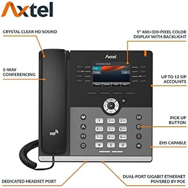 IP-telefon - Axtel - AX-500W - Inbyggt Wi-Fi - Bluetooth - Ljudkonferens 5 vägar