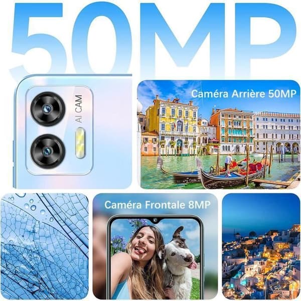 OUKITEL C35 Smartphone Mobiltelefon 12GB+256GB 6,56" HD+-skärm 50MP+8MP Kamera 5150mAh Android 13 GPS Dual SIM 4G - Grön