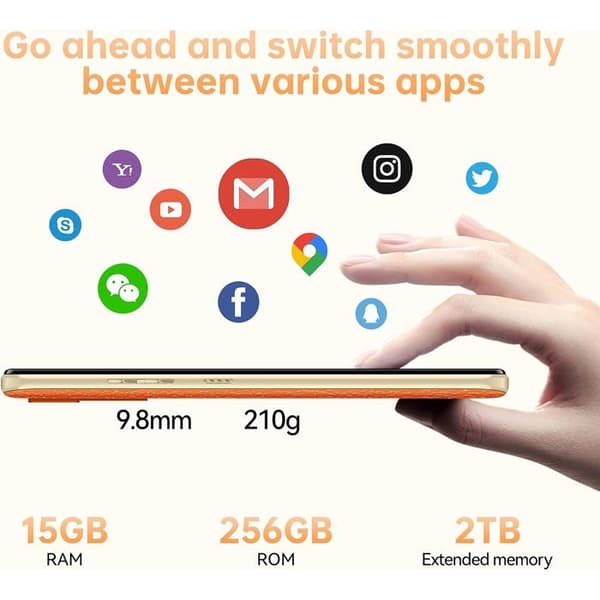 OUKITEL C33 Smartphone 6.8" 15Go + 256Go/upp till 2To 5150mAh 50MP Kamera Android 13 Mobiltelefon 4G Dubbel Sim GPS - Svart