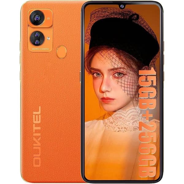 OUKITEL C33 Smartphone 6.8" 15Go + 256Go/upp till 2To 5150mAh 50MP Kamera Android 13 Mobiltelefon 4G Dubbel Sim GPS - Orange