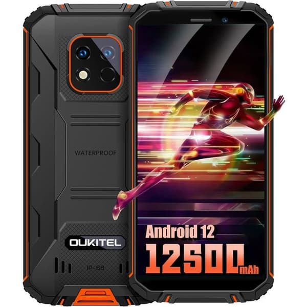Telefon Incassable OUKITEL WP18 Pro 12500mAh 4Go 64Go IP68 Vattentålig Android Smartphone Incassable 5.93" Dubbel SIM/GPS, Orange