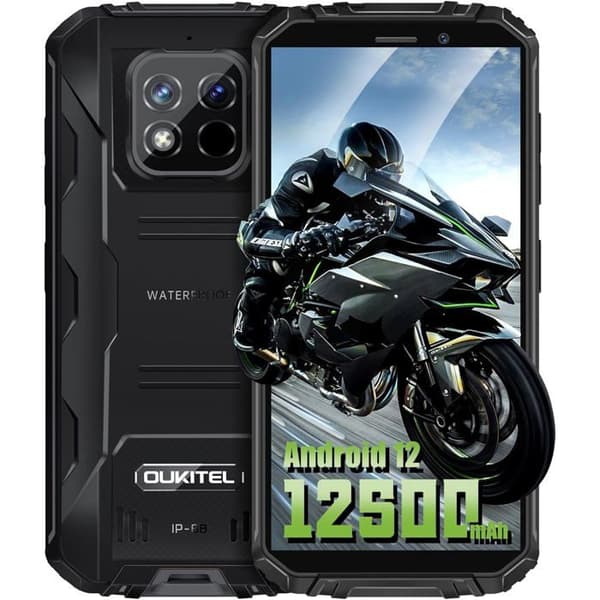 Telefon Incassable OUKITEL WP18 Pro 12500mAh 4Go 64Go IP68 Vattentät Android Smartphone Incassable 5.93" Dubbel SIM/GPS, Svart