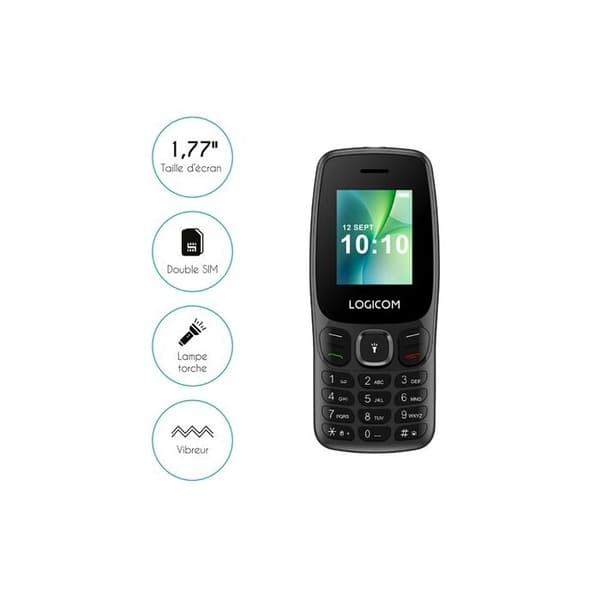 Basic mobiltelefon Logicom Posh 405 1,77 Dubbel SIM 48 Mo Svart