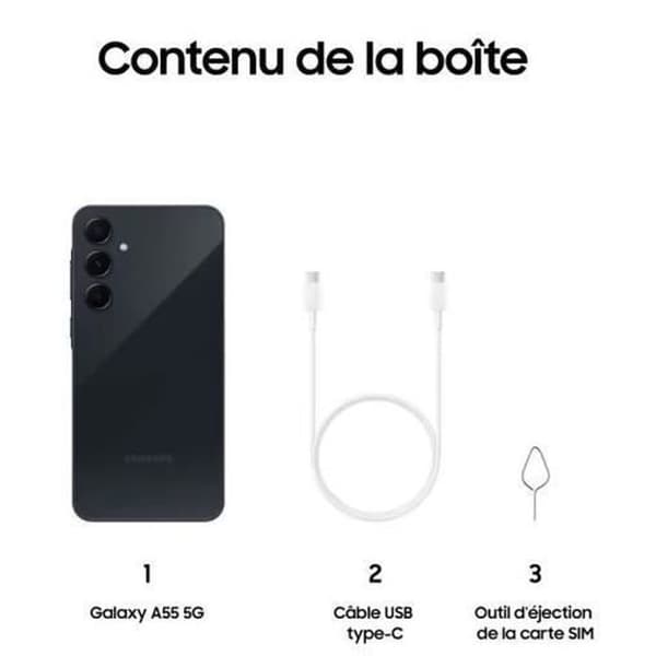 SAMSUNG Galaxy A55 5G Smartphone 8 + 128Go Blå natt - Global version