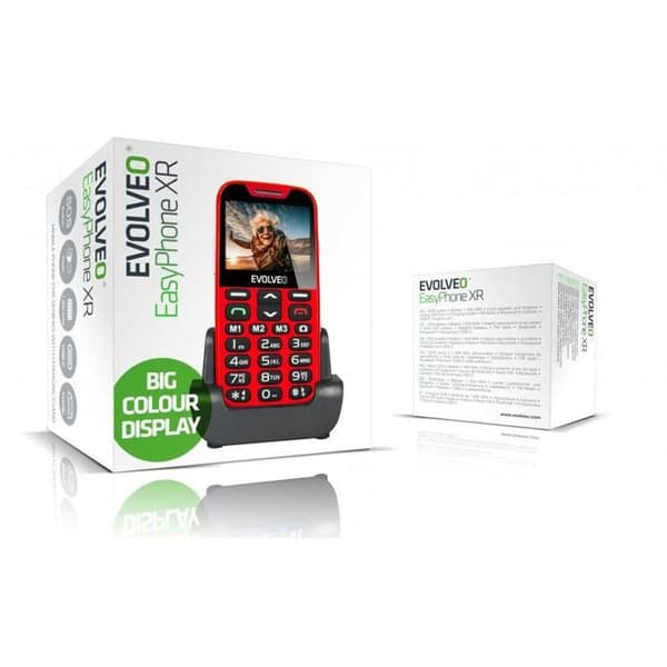 EVOLVEO EasyPhone XR röd med laddningsstöd