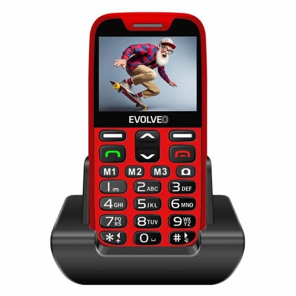 EVOLVEO EasyPhone XR röd med laddningsstöd