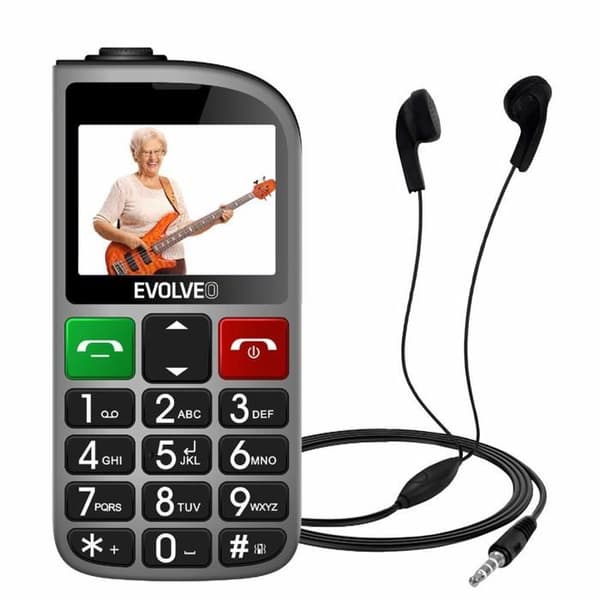 EVOLVEO EasyPhone FL silver with charging dock