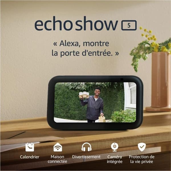 Echo Show 5 (3:e generationen) | Kompakt ansluten pekskärm med