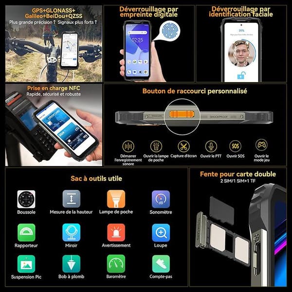 Of course! Here is the translation to Swedish (SV): 'Tålig 5G-mobiltelefon Blackview BL7000 24GB+512GB 6.78" 120Hz 7500mAh 50MP Android 14, NFC, IP68