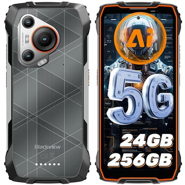 Oknäckbar 5G-mobiltelefon Blackview BL7000 24Go+512Go 6,78" 120Hz 7500mAh 50MP Android 14, NFC, IP68 - Orange