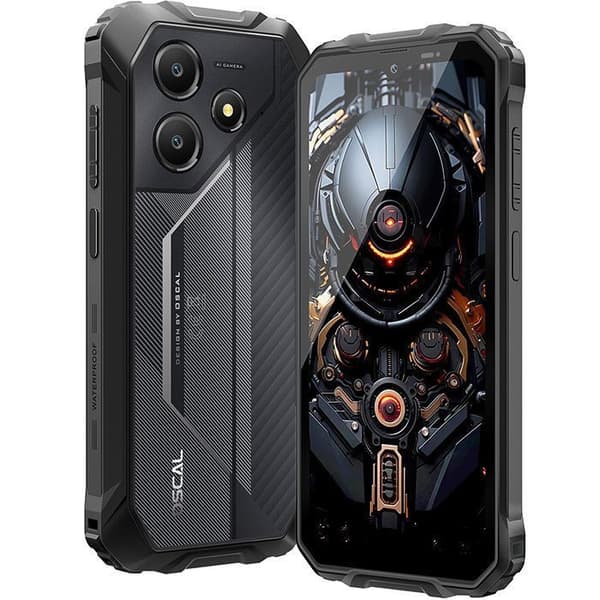 Oscal MARINE 2 Mobiltelefon Oslagbar 24Go+256Go-SD 2To 6.56" 90Hz Gemini AI 2.0 11000mAh Android 15 Dubbel SIM 4G GPS - Svart