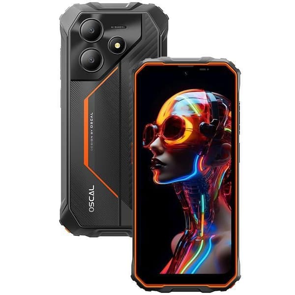 Oscal MARINE 2 Mobiltelefon Oumbärlig 24Go+256Go-SD 2To 6.56" 90Hz Gemini AI 2.0 11000mAh Android 15 Dubbel SIM 4G - Orange