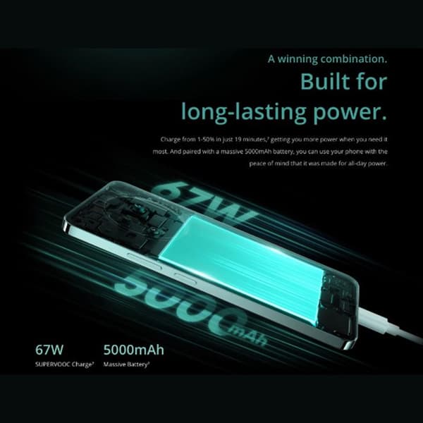 Realme 12 + Smartphone 5G 8 GB RAM + 256 GB ROM OLED-skärm 6,67 tum 120 Hz 5000 mAh Snabbladdning 67 W EU-version Grön