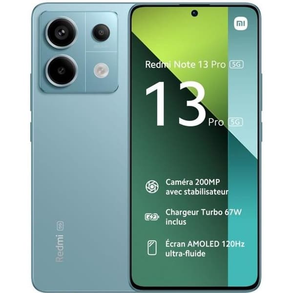 XIAOMI Redmi Note 13 Pro 5G 256GB Smartphone Ocean Blue - Android - Dual SIM - Fingeravtrycksläsare Blå