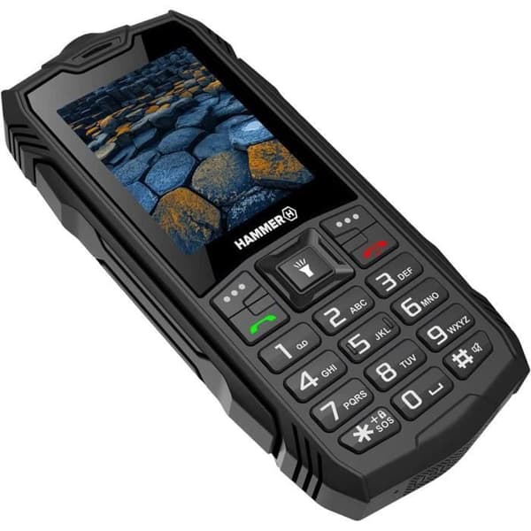 Olåst Hammer Basalt Unbreakable Mobiltelefon - Dual SIM - Svart - 2,4" - 1200 mAh batteri