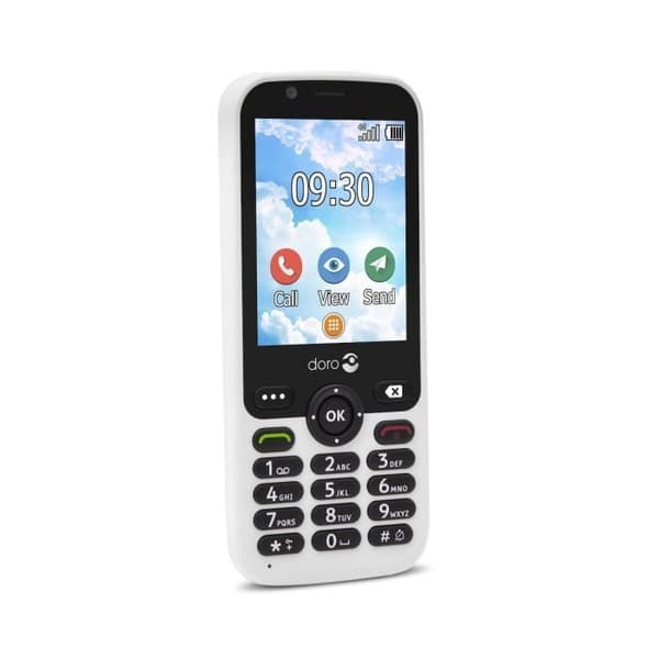 Mobiltelefon DORO 7010 - 4G LTE - MicroSD-kortplats - GSM - 320 x 240 pixlar - 3 MP - Vit