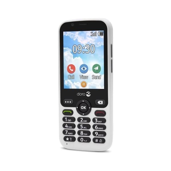 Mobiltelefon DORO 7010 - 4G LTE - MicroSD-kortplats - GSM - 320 x 240 pixlar - 3 MP - Vit