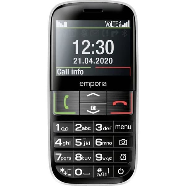 Emporia ACTIVE Mobiltelefon för seniorer IP54, med laddstation, SOS-knapp svart Svart