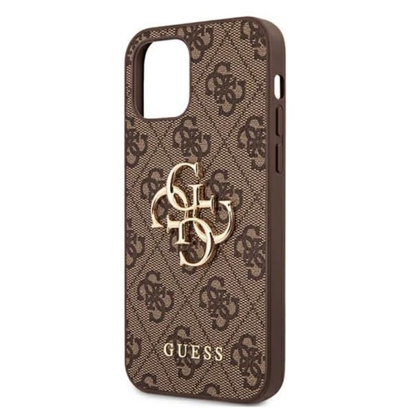 Guess 4G Big Metal Logo - Fodral för iPhone 12 / iPhone 12 Pro (Brun)