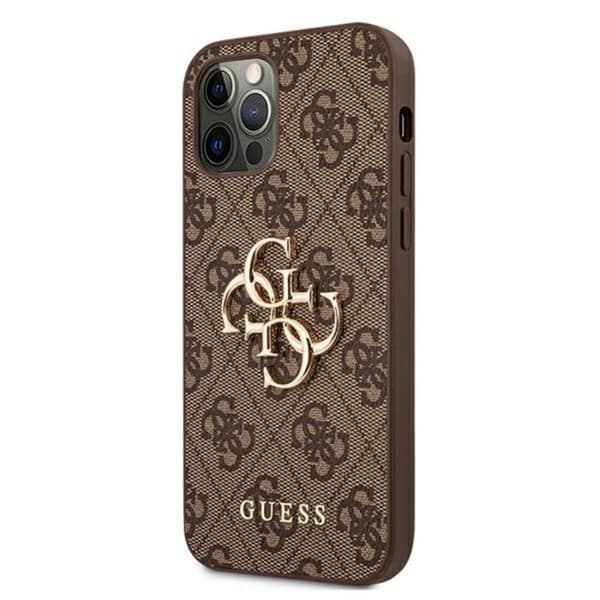 Guess 4G Big Metal Logo - Fodral för iPhone 12 / iPhone 12 Pro (Brun)