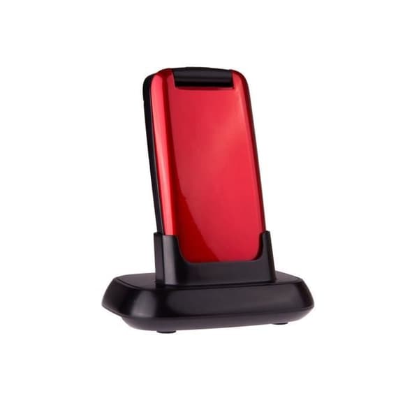 TTfone Star- Lätt att använda Flip & Big Key mobiltelefon utan SIM-kort (rött)