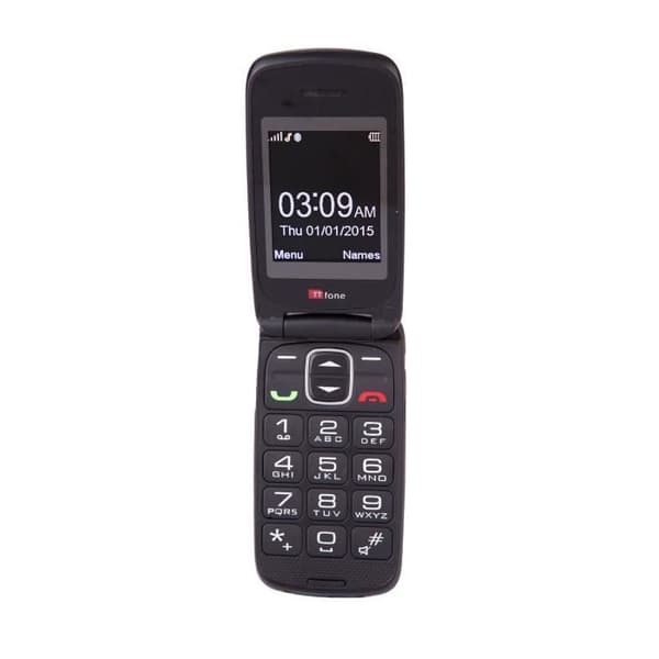 TTfone Star- Lätt att använda Flip &amp; Big Key mobiltelefon utan SIM-kort (rött)
