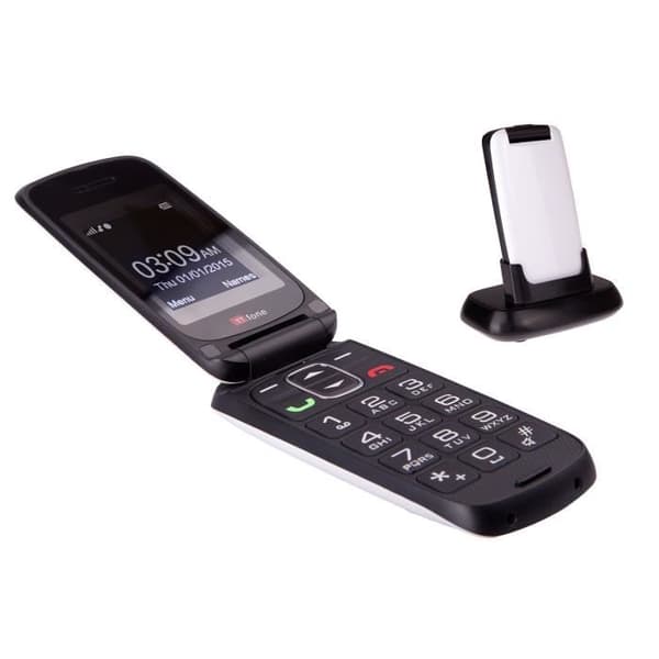 TTfone Star- Lätt att använda Flip &amp; Big Keys mobiltelefon utan SIM-kort (vit)