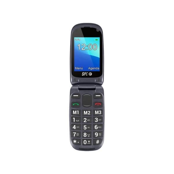 SPC Harmony - Mobiltelefon för seniorer, stora knappar, SOS-knapp, direktminnen, laddningsbas, svart