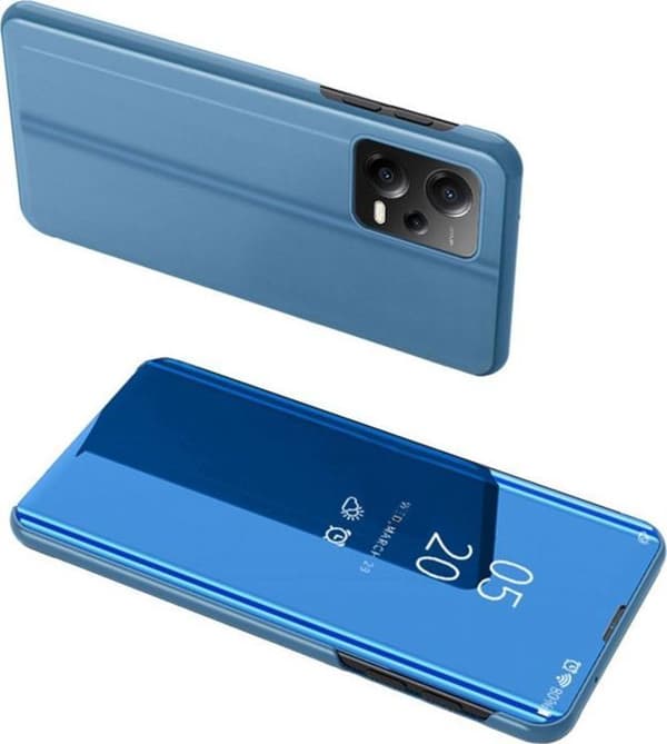 Smartphone Hurtel Clear View-fodral för Xiaomi Redmi Note 12 5G / Poco X5 5G med blå flip.