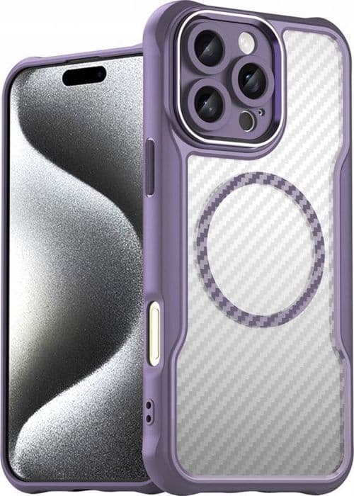 Smartphone Hurtel Silikonfodral Leading Series MagSafe för iPhone 16 Pro Max - lila
