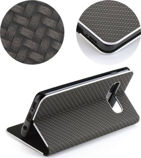 Smartphone Partner tele Holster Luna Carbon för SAMSUNG Galaxy A20e blå