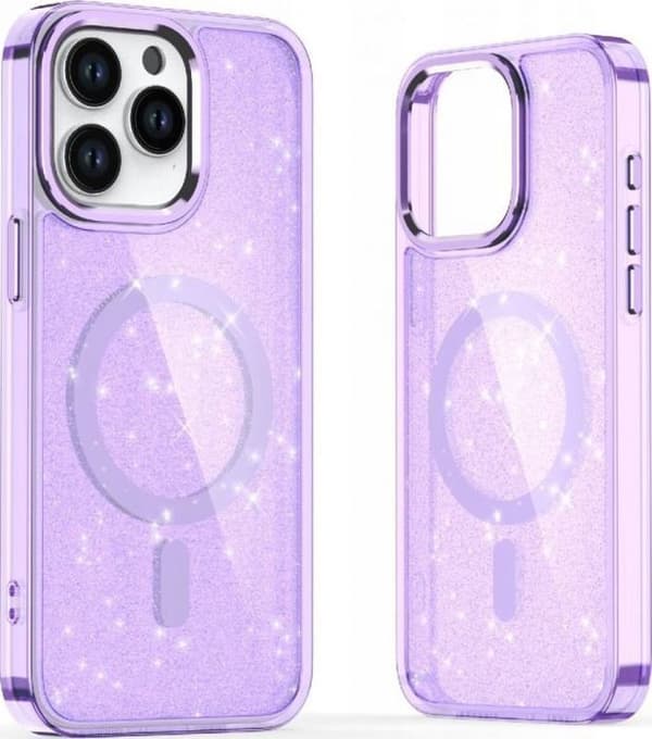 Smartphone Hurtel Glitter Case MagSafe för iPhone 16 Pro Max - lila med glitter