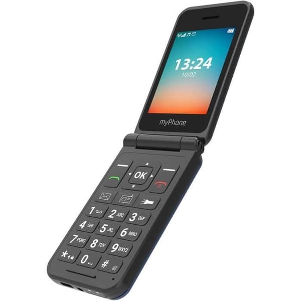 myPhone Flip LTE Fällbar Mobiltelefon för Seniorer Nödkontakt 4G Volte Stort Batteri 1000 mAh upp till 6 Dagar utan Laddning