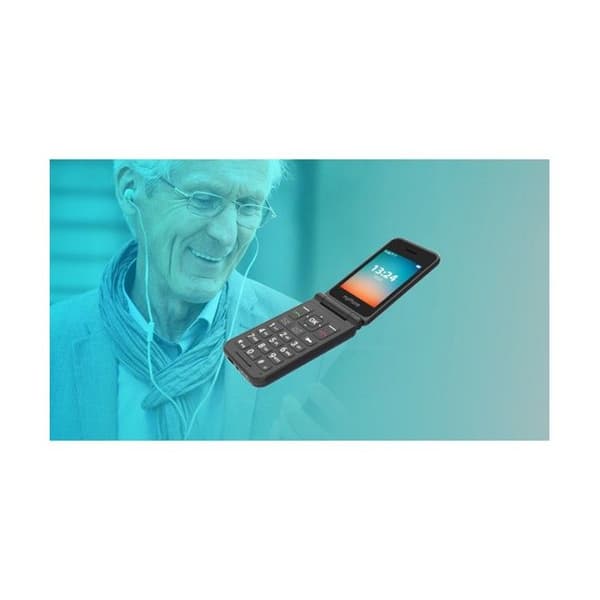 myPhone Flip LTE Fällbar Mobiltelefon för Seniorer Nödkontakt 4G Volte Stort Batteri 1000 mAh upp till 6 Dagar utan Laddning